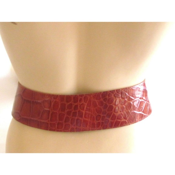VINTAGE DESIGNER BYRON LARS NY MOC-CROC FAUX TORTOISE BUCKLE BELT SIZE LARGE main image 9